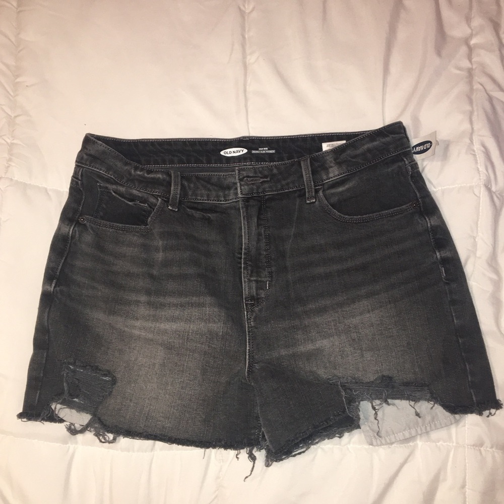 High waisted denim shorts